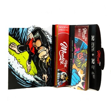 Бумажки Monkey King Mixer Pack Tips Rolling Tray King Size-2