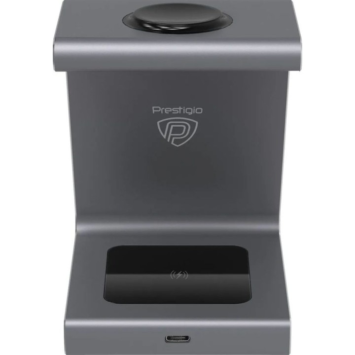 Беспроводное зарядное устройство Prestigio Revolt A9 3 в 1,  серый