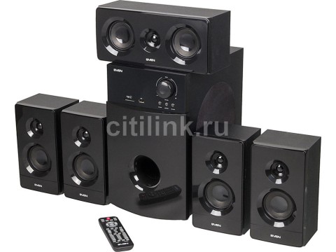 Колонки Sven HT-210,  5.1,  черный
