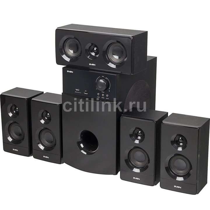 Колонки Sven HT-210,  5.1,  черный